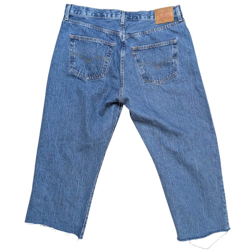 33" Levi Strauss 90's 501 Button Fly 100% Cotton Denim Blue Jeans Cut Off Capris